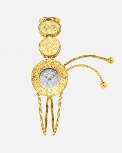 ساعة جنيهات تعكس الجمال باللون الذهبي ميناء فضي