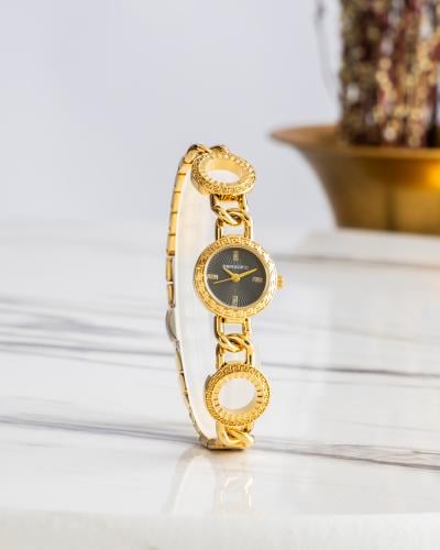 ساعة استيل باللون الذهبي