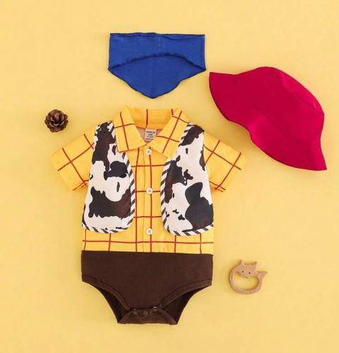 3 Pcs Baby Boy Sheriff Bodysuit Costume