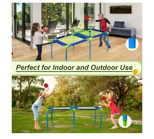 طاولة تنس محمولة مع 2 مضرب