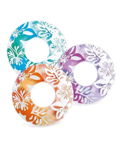 Intex Pearlescent Swim Tubes, Comfortable Float Ring for Pool, Durable, Outdoor Water Fun, 9 Years+, 91 cm - Assorted