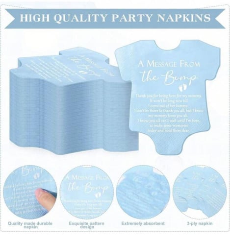 20 منديل لحفلات كشف نوع الجنين على شكل بدلة