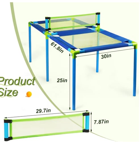 طاولة تنس محمولة مع 2 مضرب