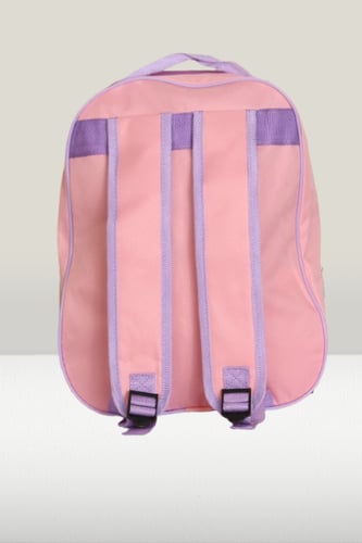 شنطة مدرسية لون زهري فاتح برسومات أميرات كرتونية