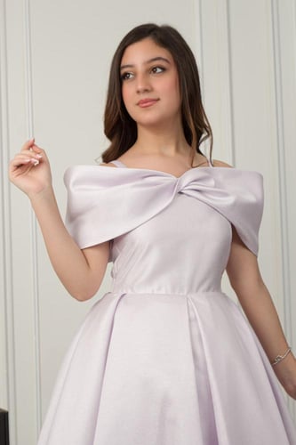 فستان تالا الأنيق أوف شولدر تفتة روسي ناعم .. فستا...