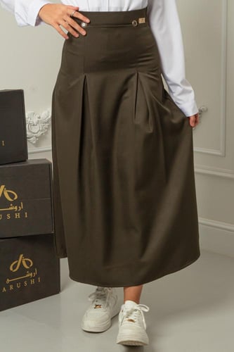 مريول طقم بلوزة وتنورة بناتي زيتي بتصميم جذاب