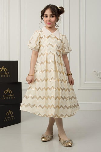 فستان جود الأنيق دانتيل تطريز ذهبي فاخر .. فستان ب...