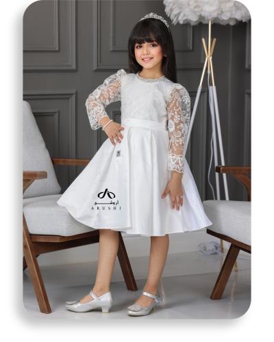 فستان بناتي سهره اوف وايت من خامة السيلا الصدريه د...