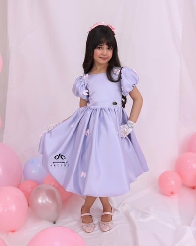 فستان بناتي رصاصي تفتة سيلا أمريكي