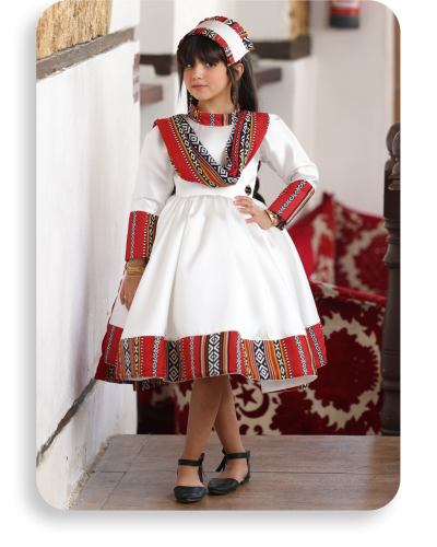 فستان يوم التأسيس بناتي مع شال