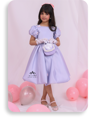 فستان بناتي رصاصي تفتة سيلا أمريكي