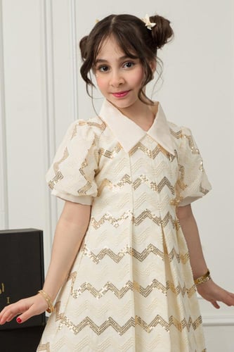 فستان جود الأنيق دانتيل تطريز ذهبي فاخر .. فستان ب...