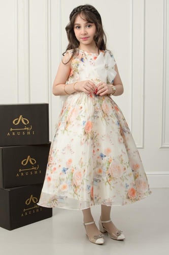 فستان ياسمين أورجينزا مشجر راقي .. فستان بناتي