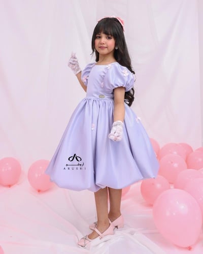 فستان بناتي رصاصي تفتة سيلا أمريكي