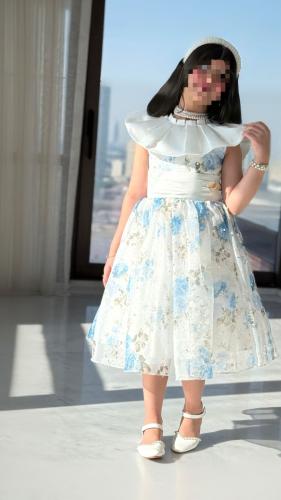 فستان هديل أورجينزا مشجر مع فصوص لول راقي .. فستان...