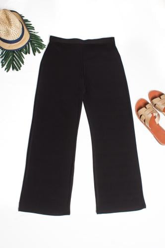 بنطلون نسائي أسود كلاسيكي سادة