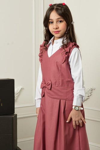 مريول بناتي للابتدائية كرانيش على الاكتاف