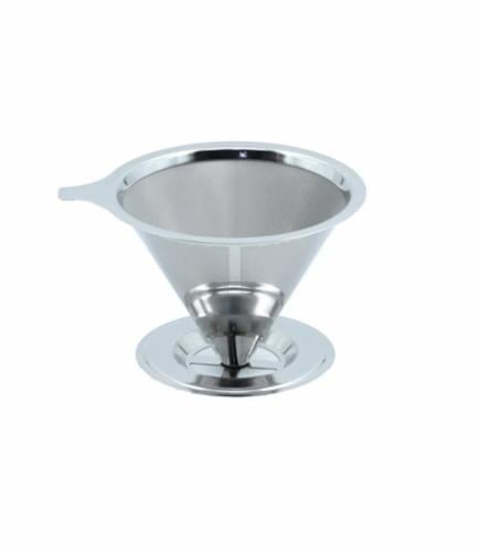 حامل فلتر القهوة بطبقتين مصنوع من الإستانلس ستيل