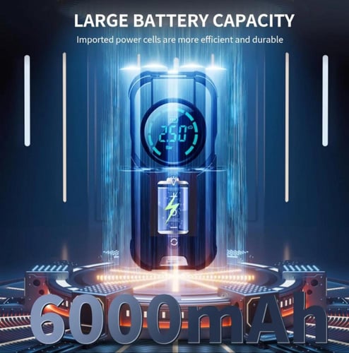 دينكس - بطارية متنقلة 6000 ملي امبير مع منفاخ هواء