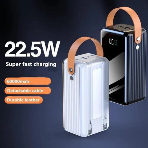 بنك طاقة 50000 ملي أمبير بشحن سريع كيبلين ومنفذ PD