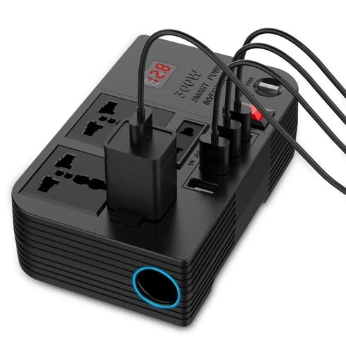 محول طاقة للسيارة 12V إلى 220V بقوة 300 واط من دين...