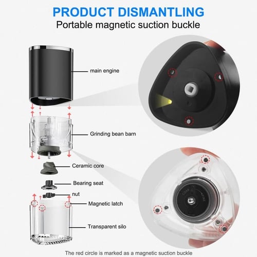 مطحنة قهوة كهربائية قابلة لاعادة الشحن من كيه ام و...