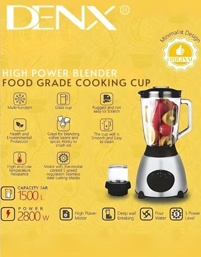 خلاط كهربائي DENX DX2001 | بقوة 2800 واط | بسعة 1....