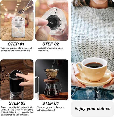 مطحنة قهوة كهربائية قابلة لاعادة الشحن من كيه ام و...