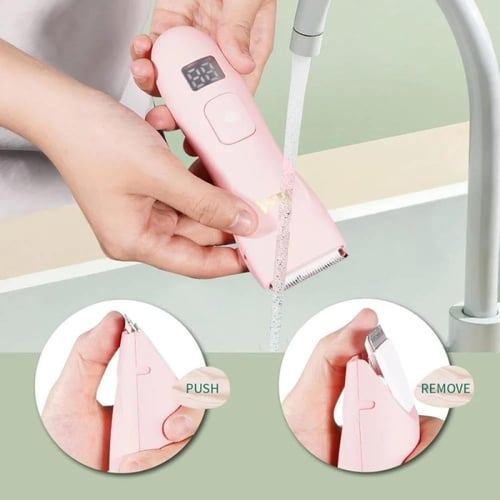 Denx - ماكينة حلاقة للمناطق الحساسة لون وردي