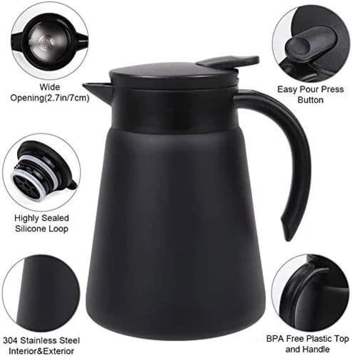 إبريق قهوة وشاي مع كوبين تقديم