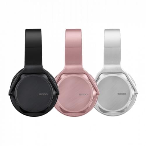 سماعة رأس بلوتوث مع سبيكر باستك BC638 وردي