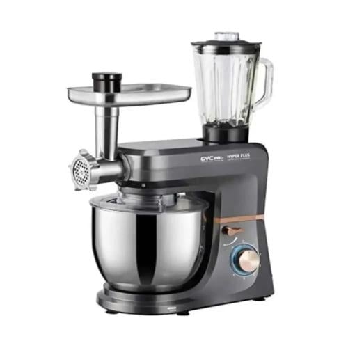 GVC PRO - عجانة ومفرمة لحم 3 في 1 – 7.5 لتر، فضي