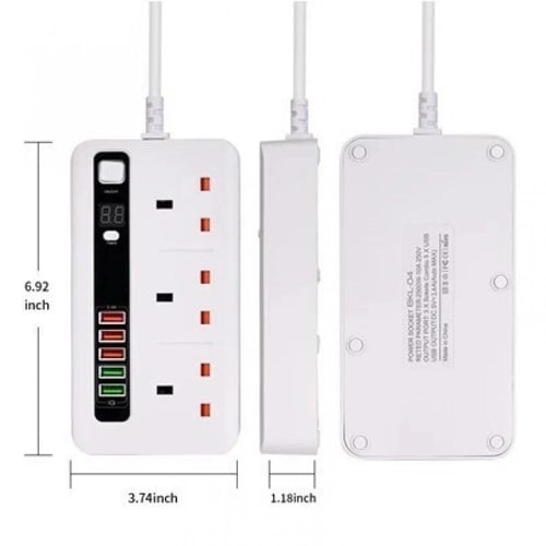 توصيلة كهربائية ذكية 3 متر مع مؤقت و5 كيابل آيفون...