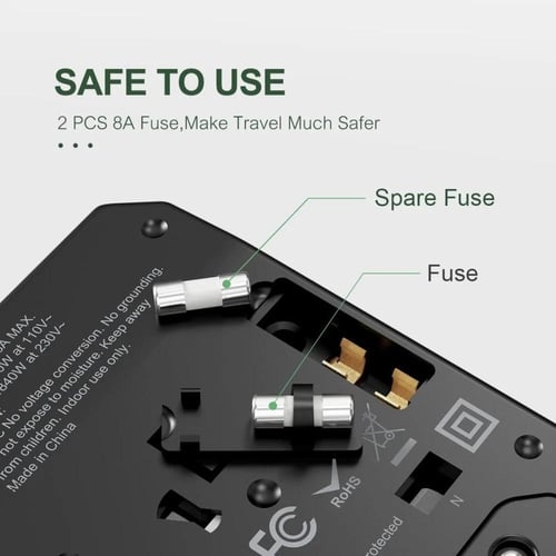 باستك محول سفر عالمي، 45 واط، USB/USB-C PD