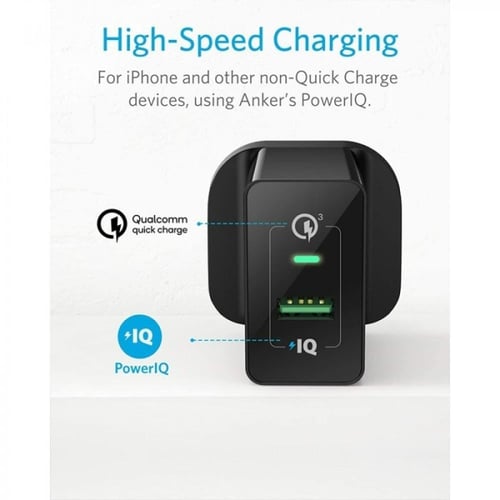 شاحن جداري انكر USB سريع 18 واط Qualcomm