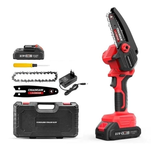 Denx - منشار جنزيري، لاسلكي، محمول، 4 إنش، 21 فولت