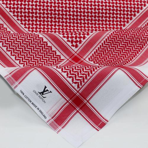 شماغ ماركة لويس فيتون احمر غامق