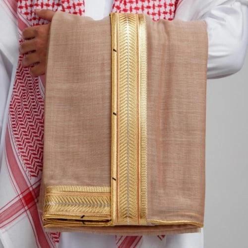 مشلح ديباج ملكي فاخرة ذهبي غامق