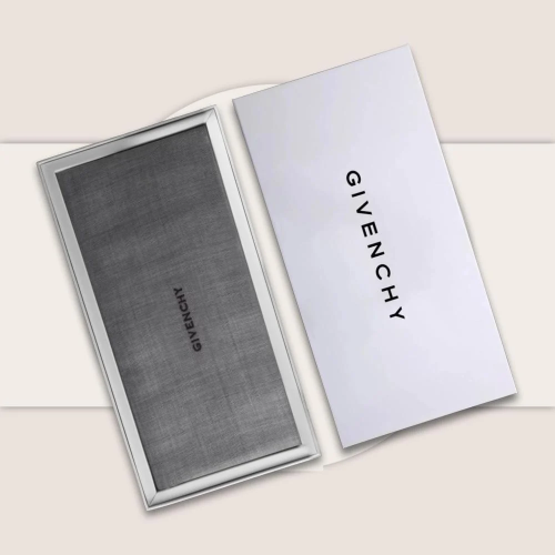 شال كشميري ماركة جيفنشي سادة لون رمادي