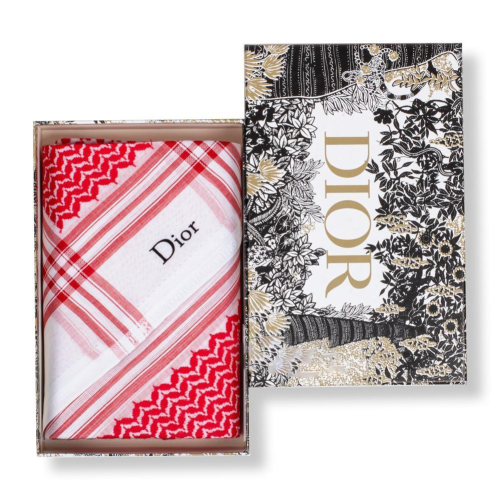 شماغ ديور بلاتيني احمر غامق