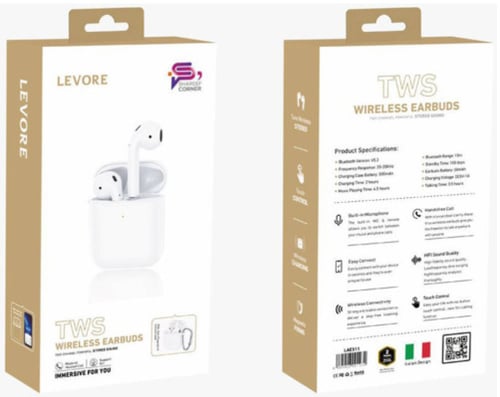 سماعة ليفوري لاسلكية - أبيض صوت Hi-Fi، ميكروفون مد...