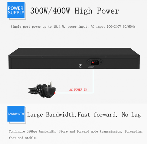 سويتش 16 منافذ POE بسرعه 10/100/1000 + 2 منفذ فايب...