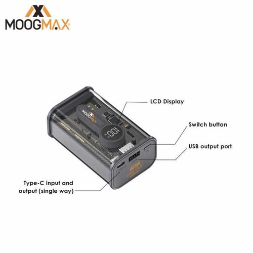 MOOGMAX شاحن متنقل 10000 شفاف 22.5W