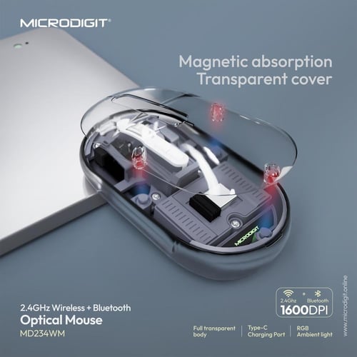 MICRODIGIT فارة شفافة اجمل ماوس