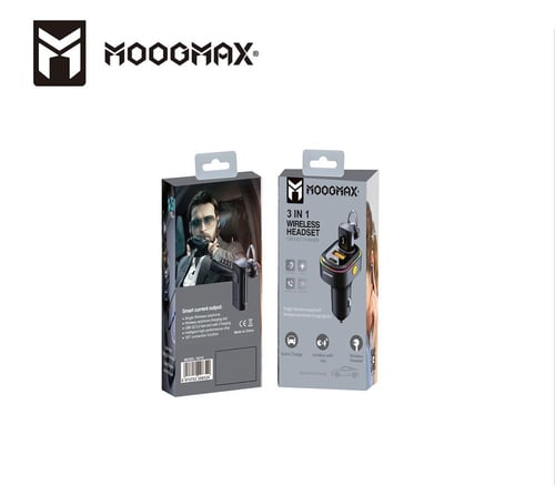 MOOGMAX شاحن سيارة منفذين USB + PD + سماعة بلوتوث