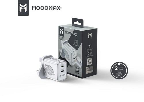 MOOGMAX شاحن منزلي - 30W - منفذين IP + PD