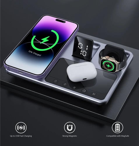 MOOGMAX منصة كهربائية وقاعدة شحن لاسلكية 4في1