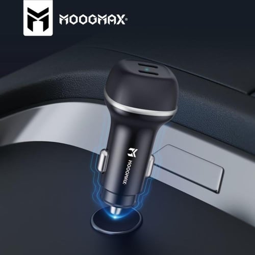 MOOGMAX شاحن سيارة 60W منفذين PD + كيبل PD TO PD 2...