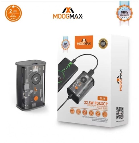 MOOGMAX شاحن متنقل 10000 شفاف 22.5W