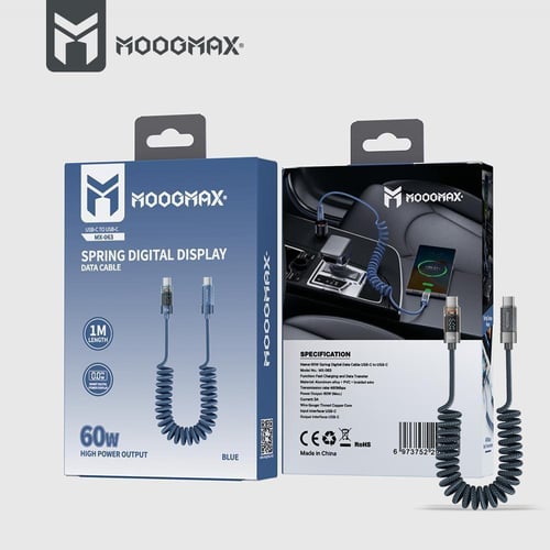 MOOGMAX سلك TYPC TO TYPC مع عداد ذكي